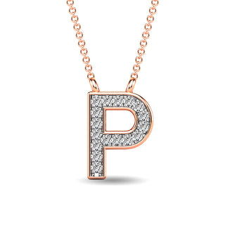 Diamond 1/20 Ct.Tw. Letter "P" Pendant in 10K Yellow Gold