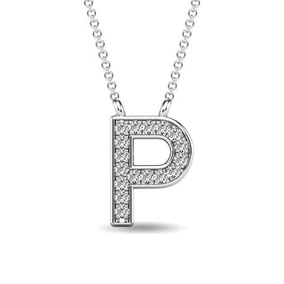 Diamond 1/20 Ct.Tw. Letter "P" Pendant in 10K Rose Gold