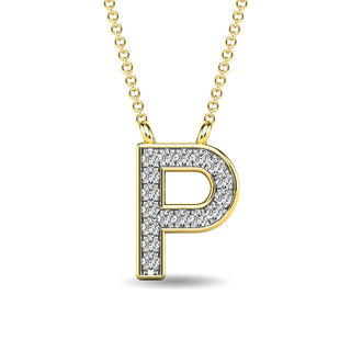 Diamond 1/20 Ct.Tw. Letter "P" Pendant in 10K White Gold
