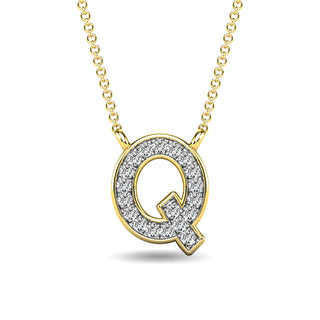 Diamond 1/20 Ct.Tw. Letter "Q" Pendant in 10K White Gold
