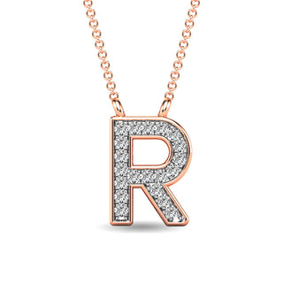 Diamond 1/20 Ct.Tw. Letter "R" Pendant in 10K Yellow Gold