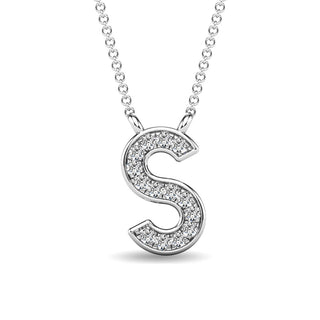 Diamond 1/20 Ct.Tw. Letter "S" Pendant in 10K Rose Gold