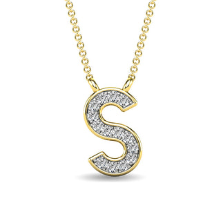 Diamond 1/20 Ct.Tw. Letter "S" Pendant in 10K White Gold