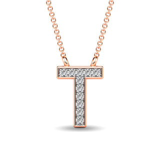 Diamond 1/20 Ct.Tw. Letter "T" Pendant in 10K Yellow Gold