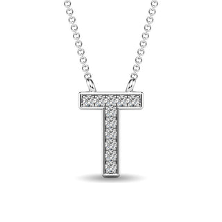 Diamond 1/20 Ct.Tw. Letter "T" Pendant in 10K Rose Gold