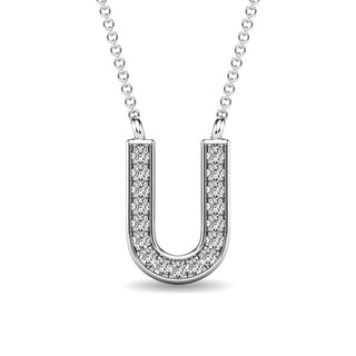 Diamond 1/20 Ct.Tw. Letter "U" Pendant in 10K Rose Gold