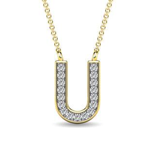 Diamond 1/20 Ct.Tw. Letter "U" Pendant in 10K White Gold