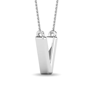 Diamond 1/20 Ct.Tw. Letter "V" Pendant in 10K Rose Gold