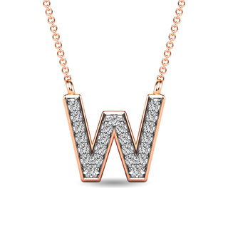 Diamond 1/20 Ct.Tw. Letter "W" Pendant in 10K Yellow Gold