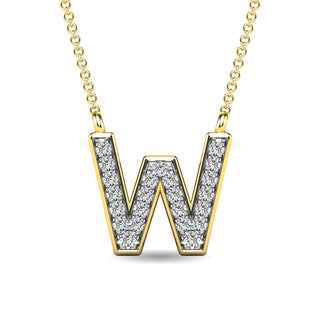 Diamond 1/20 Ct.Tw. Letter "W" Pendant in 10K White Gold