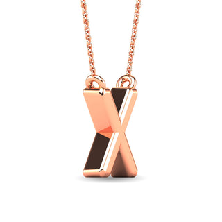 Diamond 1/20 Ct.Tw. Letter "X" Pendant in 10K Yellow Gold