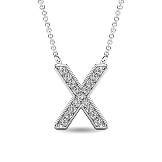 Diamond 1/20 Ct.Tw. Letter "X" Pendant in 10K Rose Gold