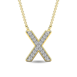 Diamond 1/20 Ct.Tw. Letter "X" Pendant in 10K White Gold