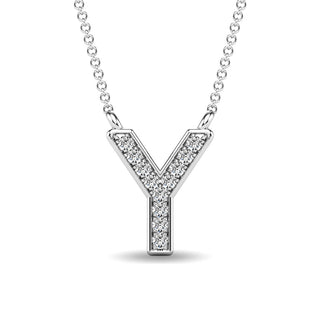 Diamond 1/20 Ct.Tw. Letter "Y" Pendant in 10K Rose Gold