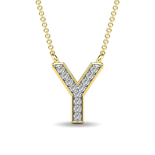 Diamond 1/20 Ct.Tw. Letter "Y" Pendant in 10K White Gold