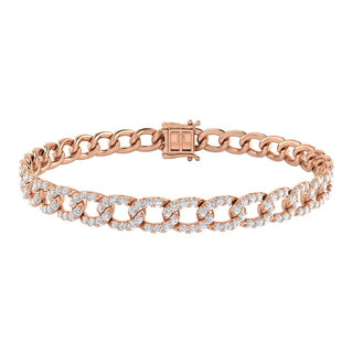 Diamond 7/8 Ct.Tw. Cuban Bracelets in 14K Rose Gold
