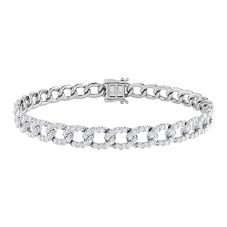 Diamond 7/8 Ct.Tw. Cuban Bracelets in 14K White Gold