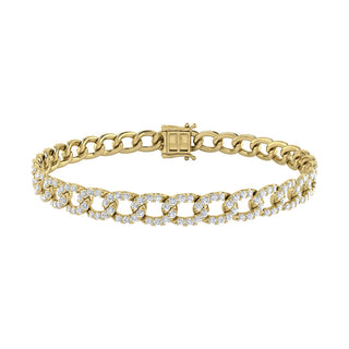 Diamond 7/8 Ct.Tw. Cuban Bracelets in 14K Yellow Gold