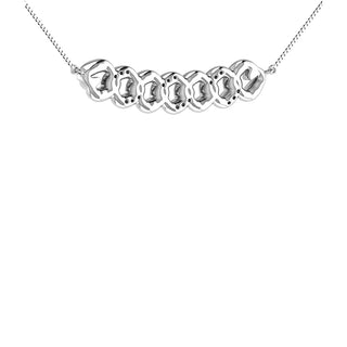 10K White Gold 1/20 Ct.Tw. Diamond Cuban Style Necklace