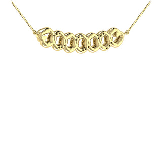 10K Yellow Gold 1/20 Ct.Tw. Diamond Cuban Style Necklace