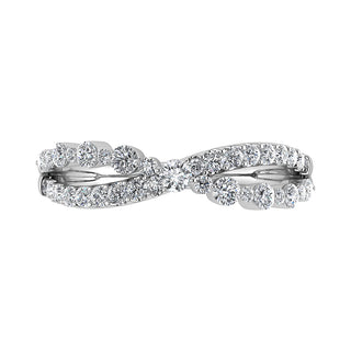 10K White Gold 1/2 Ct Ct.Tw. Diamond Crossover Ring