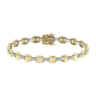 Diamond 1/2 Ct.Tw. Cuban Fashion Bracelets in 14K Yellow Gold