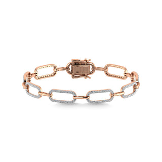 Diamond 1 1/2 Ct.Tw. Cuban Fashion Bracelets in 14K Rose Gold