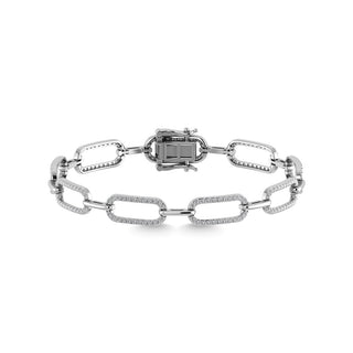 Diamond 1 1/2 Ct.Tw. Cuban Fashion Bracelets in 14K White Gold