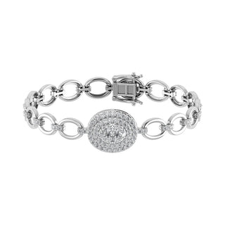 Diamond 1 7/8 Ct.Tw. Cuban Fashion Bracelets in 14K White Gold
