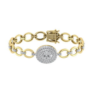 Diamond 1 7/8 Ct.Tw. Cuban Fashion Bracelets in 14K Yellow Gold