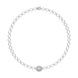 Diamond 3 Ct.Tw. Cuban Necklace in 14K White Gold