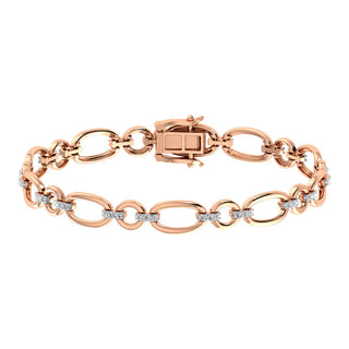 Diamond 5/8 Ct.Tw. Cuban Fashion Bracelets in 14K Rose Gold