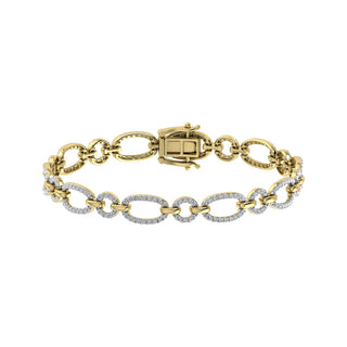 Diamond 1 5/8 Ct.Tw. Cuban Fashion Bracelets in 14K Yellow Gold