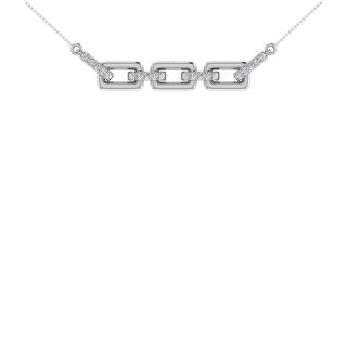 10K White Gold 1/10 Ct.Tw. Diamond Cuban Link Necklace