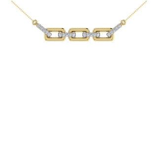 10K Yellow Gold 1/10 Ct.Tw. Diamond Cuban Link Necklace