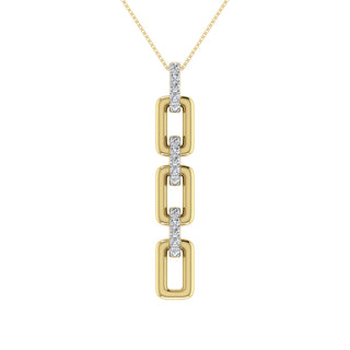 10K Yellow Gold 1/8 Ct.Tw. Diamond Cuban Link Pendant