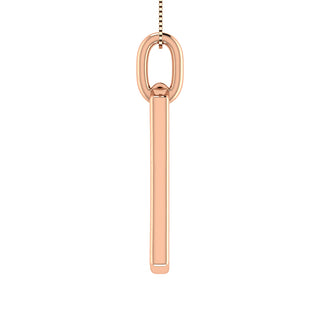 10K Pink Gold 1/6 Ct.Tw. Round Diamond Paper Clip Pendant