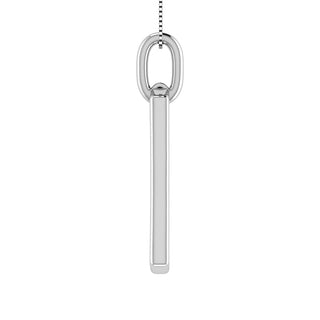 10K White Gold 1/6 Ct.Tw. Round Diamond Paper Clip Pendant