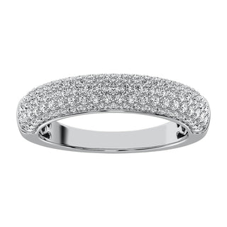 14K White Gold 3/4 Ct.Tw. Diamond Pave Set Fashion Band