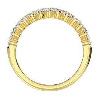 14K Yellow Gold 1 1/2 Ct.Tw. Diamond Round and Baguette Set Fashion Band