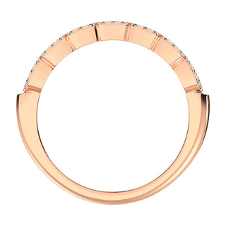 14K Rose Gold 1/2 Ct.Tw. Diamond Round and Baguette Engagement Ring