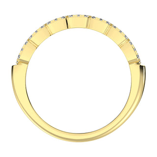 14K Yellow Gold 1/2 Ct.Tw. Diamond Round and Baguette Engagement Ring