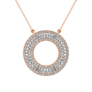 14K Rose Gold 1/2 Ct.Tw. Open Circel Fashion Necklace