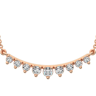 10K Rose Gold 1/5 Ct.Tw. Diamond Round Fashion Necklace