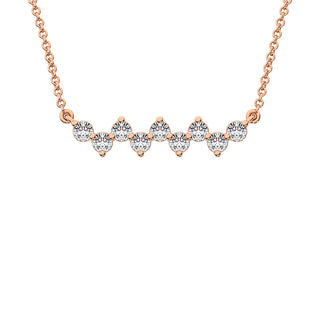 10K Rose Gold 1/4 Ct.Tw. Diamond Round Fashion Necklace