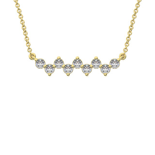 10K Yellow Gold 1/4 Ct.Tw. Diamond Round Fashion Necklace