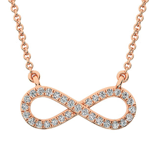 10K Rose Gold 1/10 Ct.Tw. Diamond Infinity Necklace