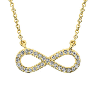10K Yellow Gold 1/10 Ct.Tw. Diamond Infinity Necklace