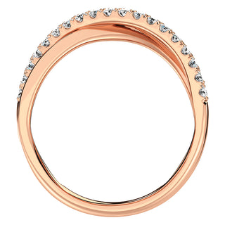 14K Rose Gold 1 Ct.Tw. Diamond Crossover Ring