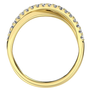 14K Yellow Gold 1 Ct.Tw. Diamond Crossover Ring
